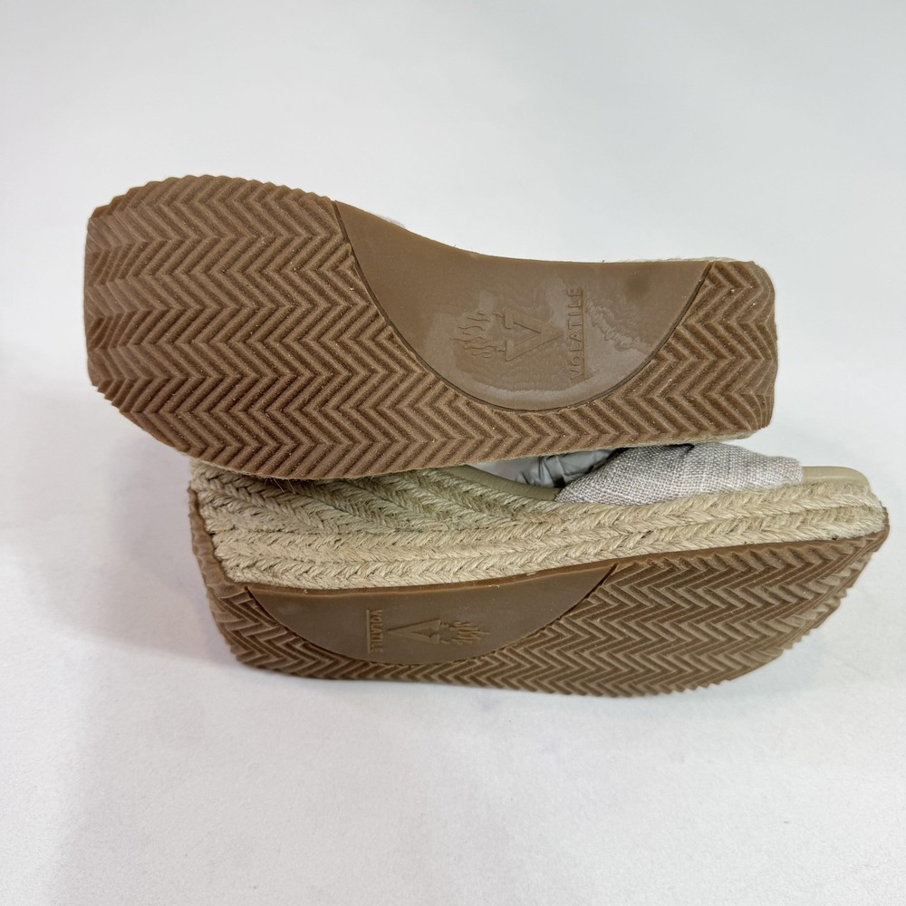 Volatile Mirasol Wedge Shoes Womens Size 8 Beige Espadrille Platform Ankle Strap - Picture 6 of 10